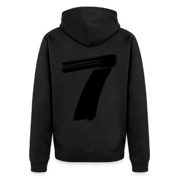 7 Maillot numéro - Veste à capuche bio Premium Unisexe - noir - Dos - Nico (187cm)