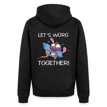 Let's würg together - Unisex Premium Bio Zip Hoodie - Schwarz - Hinten - Nico (187cm)
