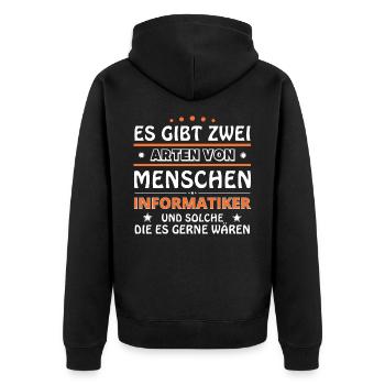 Informatiker Geschenk - zwei Arten von... Design - Unisex Premium Bio Zip Hoodie - Schwarz - Hinten - Nico (187cm)