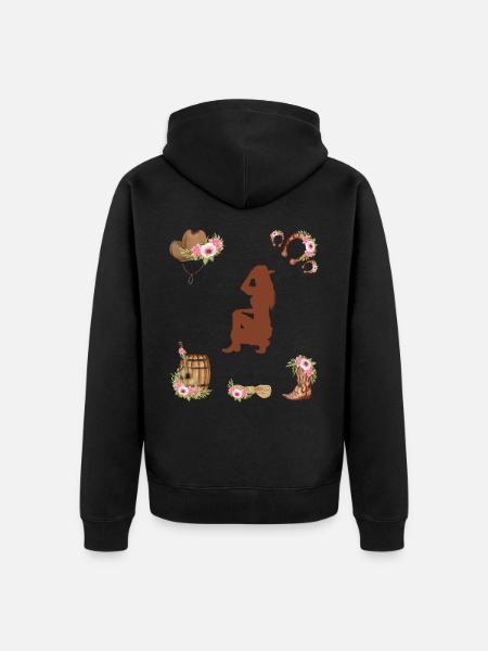 Western Girl - Unisex Premium Bio Zip Hoodie - Schwarz