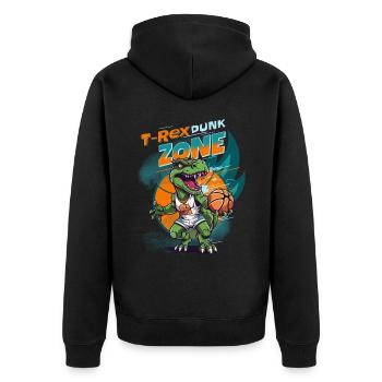 Basketball Dinosaure T-Rex Animal Player Cartoon - Veste à capuche bio Premium Unisexe - noir - Dos - Nico (187cm)