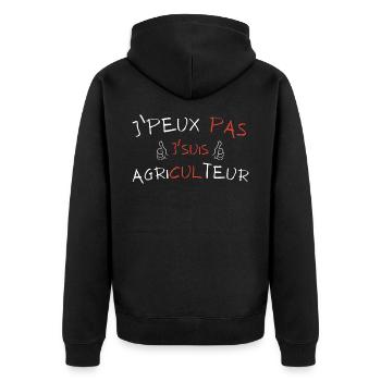 I can't I'm a farmer - Unisex Premium Organic Zip Hoodie - black - Back - Nico (187cm)