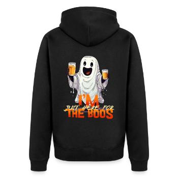 I'm Just Here For The Boos Ghost Beer Alcohol - Unisex Premium Organic Zip Hoodie - black - Back - Nico (187cm)