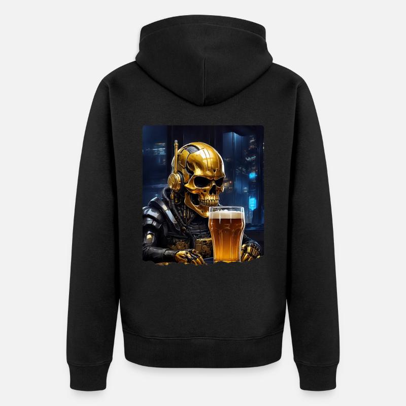 Crâne de bière 0.2 - Veste à capuche bio Premium Unisexe - noir