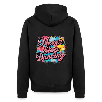 Never Stop Dancing Design - Unisex Premium Organic Zip Hoodie - black - Back - Nico (187cm)