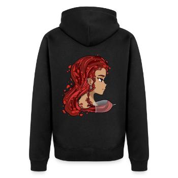 Vin Rouge Femme Rotwein Frau Manga Style Wein - Veste à capuche bio Premium Unisexe - noir - Dos - Nico (187cm)