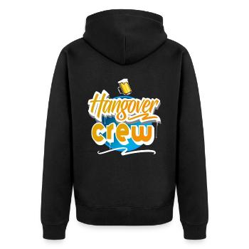 Hangover Crew - Unisex Premium Organic Zip Hoodie - black - Back - Nico (187cm)