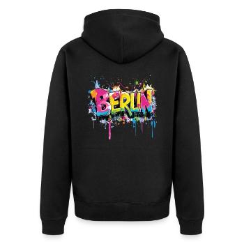 Berlin Graffiti Font Street Art Urban Style - Unisex Premium Organic Zip Hoodie - black - Back - Nico (187cm)