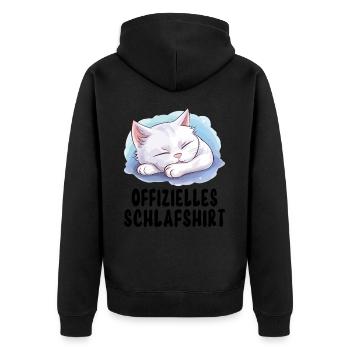 Chemise de nuit officielle Pyjama chat animal mignon - Veste à capuche bio Premium Unisexe - noir - Dos - Nico (187cm)