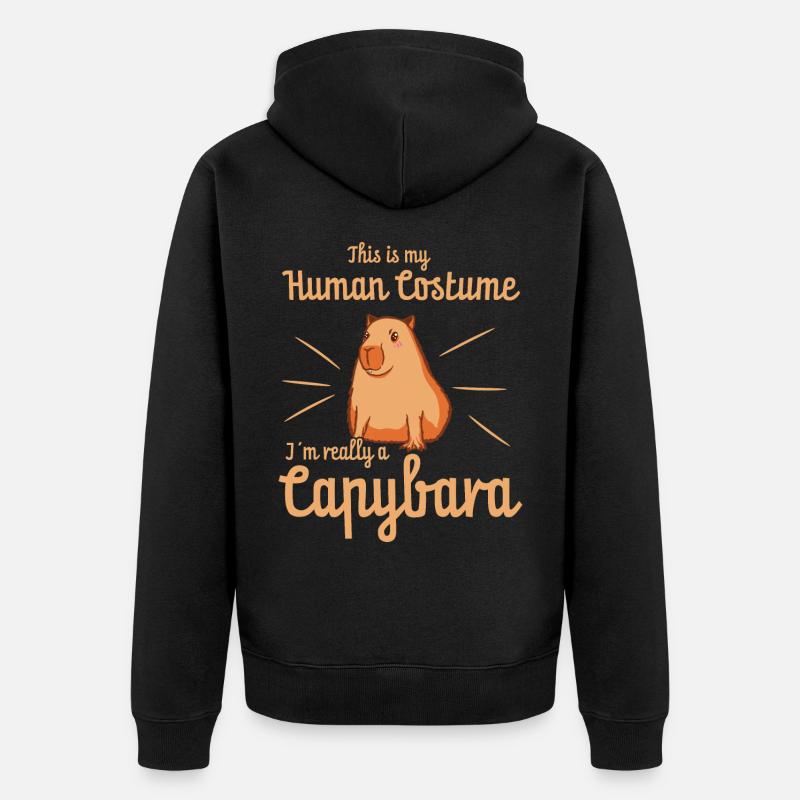 Capybara Pet Capybara Amoureux - Veste à capuche bio Premium Unisexe - noir