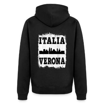 Vérone Italie Ville Skyline Maison d’été Amour - Veste à capuche bio Premium Unisexe - noir - Dos - Nico (187cm)