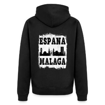 Malaga Espagne Ville Skyline Maison d’été Amour - Veste à capuche bio Premium Unisexe - noir - Dos - Nico (187cm)
