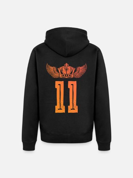 11 Couronne numérique - Veste à capuche bio Premium Unisexe - noir