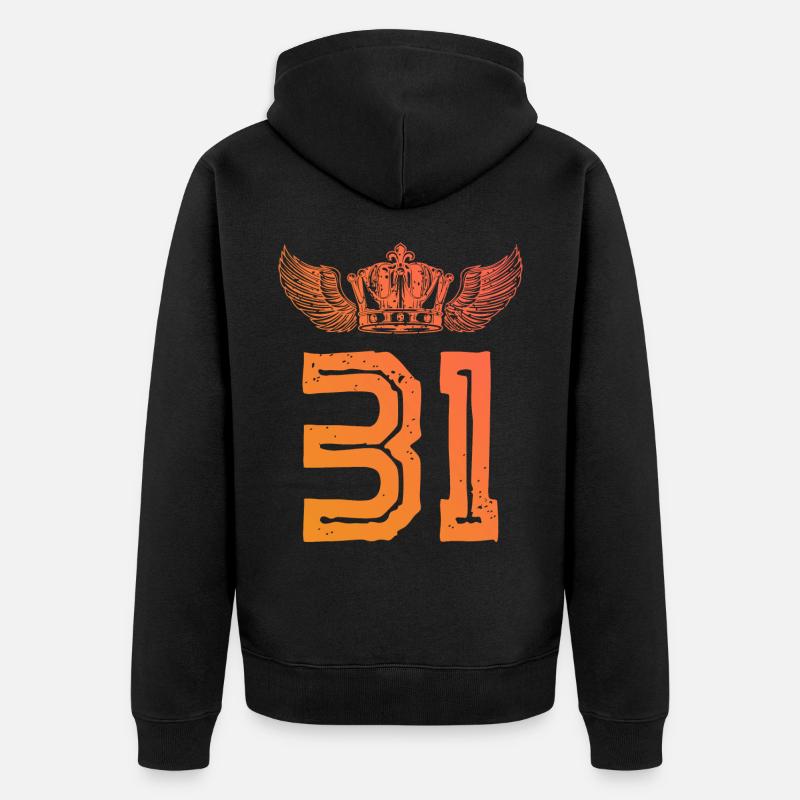 31 Couronne numérique - Veste à capuche bio Premium Unisexe - noir