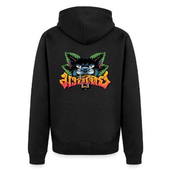 Muay Thai Boxing Panther - Unisex Premium Organic Zip Hoodie - black - Back - Nico (187cm)
