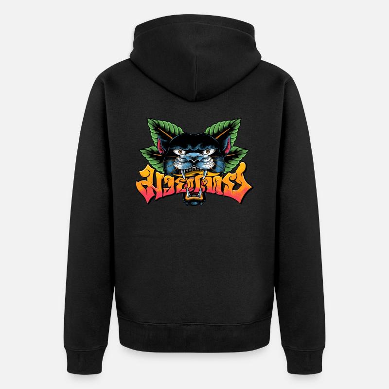 Muay Thai Boxe Panthère - Veste à capuche bio Premium Unisexe - noir