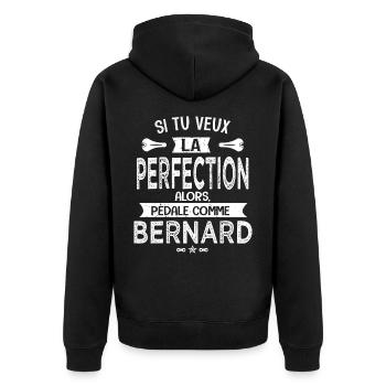 bernard si tu veux la perfection à vélo cycliste - Veste à capuche bio Premium Unisexe - noir - Dos - Nico (187cm)