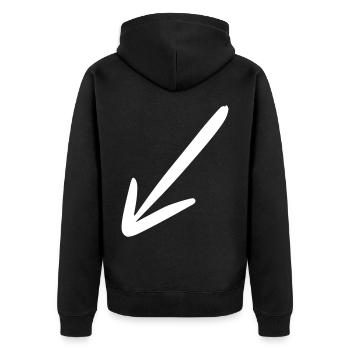 Arrow drawing sketch white - Unisex Premium Organic Zip Hoodie - black - Back - Nico (187cm)