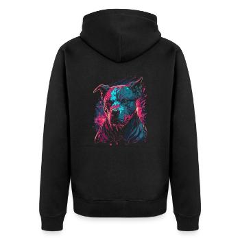 American Staffordshire Terrier - Unisex Premium Bio Zip Hoodie - Schwarz - Hinten - Nico (187cm)