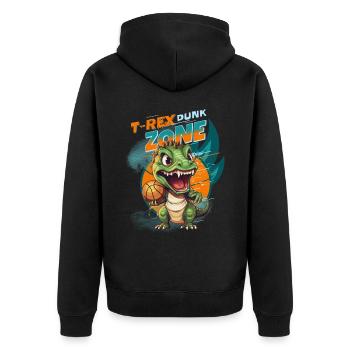 Basketball Dinosaure T-Rex Animal Player Cartoon - Veste à capuche bio Premium Unisexe - noir - Dos - Nico (187cm)