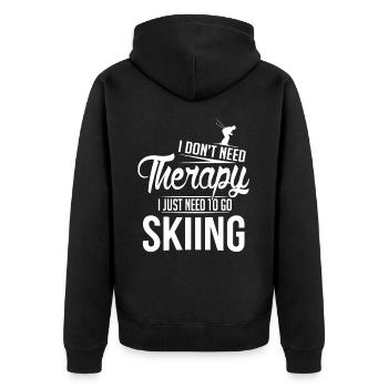 I Just Need To Go Skiing - Unisex Premium Organic Zip Hoodie - black - Back - Nico (187cm)