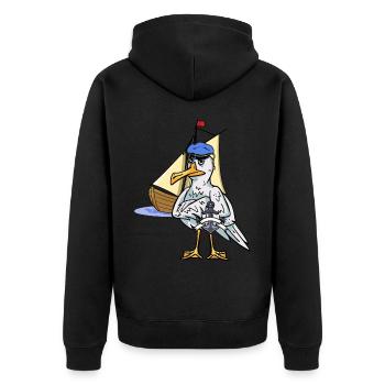 Seafarer Seaman Maritime Captain Ahoy - Unisex Premium Organic Zip Hoodie - black - Back - Nico (187cm)