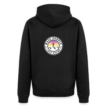 Les gens détestent la randonnée - Veste à capuche bio Premium Unisexe - noir - Dos - Nico (187cm)