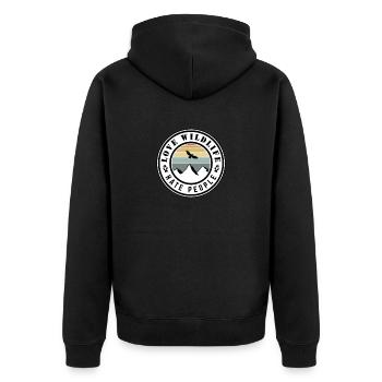 Love wildlife - hate people - Unisex Premium Bio Zip Hoodie - Schwarz - Hinten - Nico (187cm)
