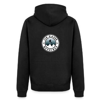 Ich hasse Menschen - Unisex Premium Bio Zip Hoodie - Schwarz - Hinten - Nico (187cm)