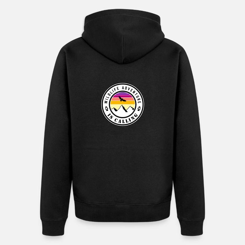 L’aventure de la faune appelle - Veste à capuche bio Premium Unisexe - noir