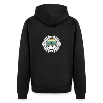Outdoor Adventure Austria - Unisex Premium Organic Zip Hoodie - black - Back - Nico (187cm)