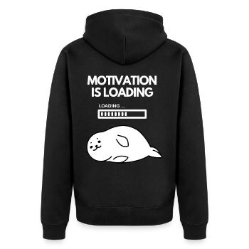 motivation sommeil chargé disant cadeau fatigué - Veste à capuche bio Premium Unisexe - noir - Dos - Nico (187cm)
