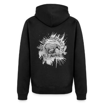 Ours Splash Gris - Nothing compares To Nature - Veste à capuche bio Premium Unisexe - noir - Dos - Nico (187cm)