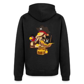 Fête pirate pour 4ème anniversaire numéro 4 - 4 ans - Veste à capuche bio Premium Unisexe - noir - Dos - Nico (187cm)