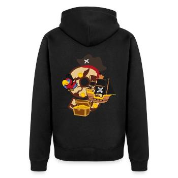 Piratenparty zum 9. Geburtstag Nummer 9 - 9 Jahre - Unisex Premium Bio Zip Hoodie - Schwarz - Hinten - Nico (187cm)