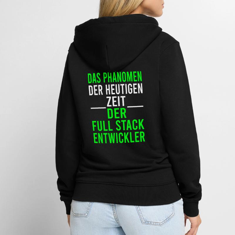 Informatik Programmierer Full Stack Entwickler Unisex Premium Bio Zip Hoodie