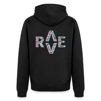 Techno Rave Festival Electro Music Raver - Veste à capuche bio Premium Unisexe - noir - Dos - Nico (187cm)
