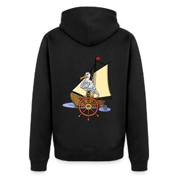 Maritim Bateau Volant Marins Seagull Voilier - Veste à capuche bio Premium Unisexe - noir - Dos - Nico (187cm)