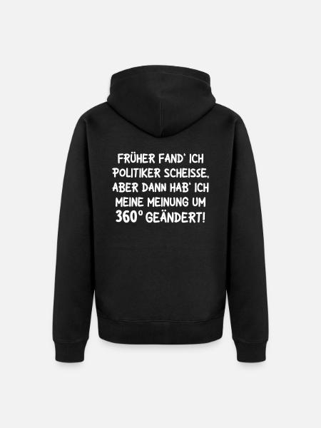 Um 360 Grad - Unisex Premium Bio Zip Hoodie - Schwarz