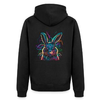 Aquarelle de lapin de Pâques mignonne - Veste à capuche bio Premium Unisexe - noir - Dos - Nico (187cm)