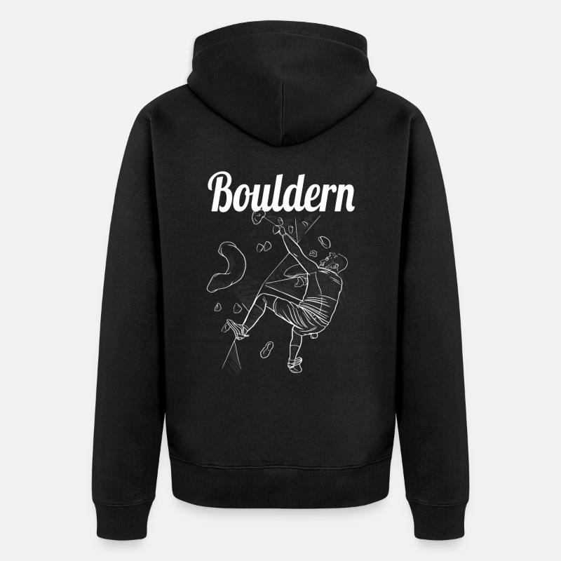 Bouldern Boulder Klettern Boulderer Bouldering - Unisex Premium Bio Zip Hoodie - Schwarz