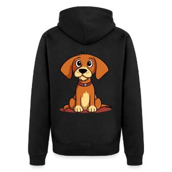 Conception de chien mignon pour les propriétaires de chiens - Veste à capuche bio Premium Unisexe - noir - Dos - Nico (187cm)