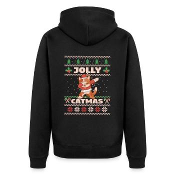 Chat domestique Chat à poil court Maine Coon Noël - Veste à capuche bio Premium Unisexe - noir - Dos - Nico (187cm)