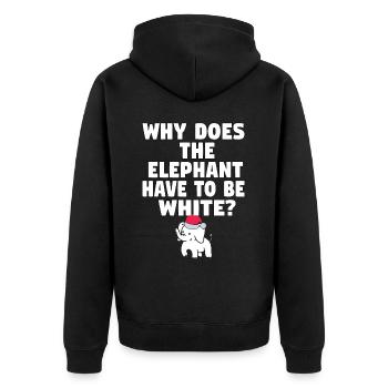 White Elephant Gift Office Christmas Coworkers - Unisex Premium Bio Zip Hoodie - Schwarz - Hinten - Nico (187cm)