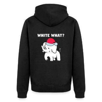 Éléphant blanc cadeau bureau Noël collègues - Veste à capuche bio Premium Unisexe - noir - Dos - Nico (187cm)