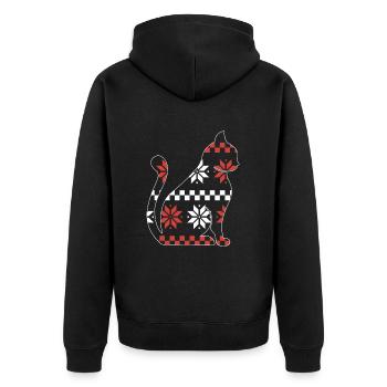 Cat Domestic Cat Shorthair Maine Coon Christmas - Unisex Premium Organic Zip Hoodie - black - Back - Nico (187cm)