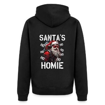 Santa Witzige Weihnachten Outfit Weihnachtsbaum - Unisex Premium Bio Zip Hoodie - Schwarz - Hinten - Nico (187cm)
