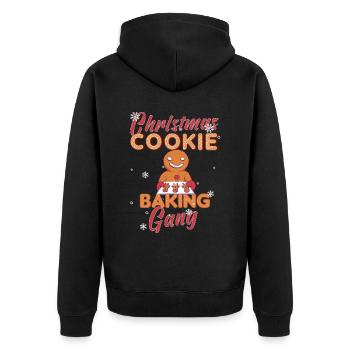 Weihnachten Backen Kekse Cookie Plätzchen Merry - Unisex Premium Bio Zip Hoodie - Schwarz - Hinten - Nico (187cm)