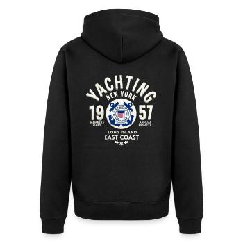 Yachting New York US Coast Guards - Unisex Premium Organic Zip Hoodie - black - Back - Nico (187cm)