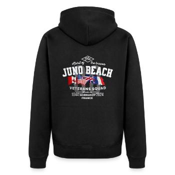 Juno Beach Normandy 80th anniversary - Veste à capuche bio Premium Unisexe - noir - Dos - Nico (187cm)